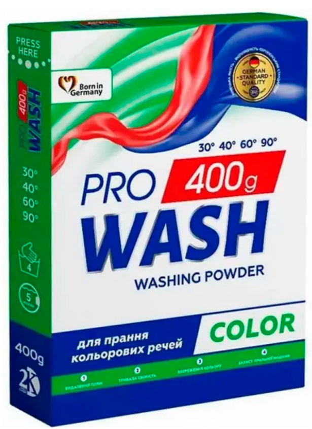 Фото - Пральний порошок ProWash Color 400 г