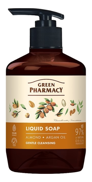 Жидкое мыло для рук Green Pharmacy 460 мл мигдаль та арганова олія  (4823015945786)
