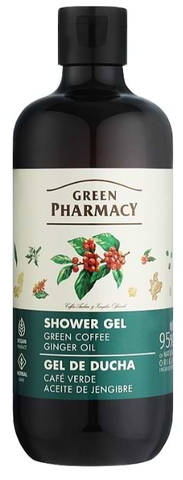 Гель для душу Green Pharmacy 500 мл Зелена кава та імбирна олія (4823015945113)