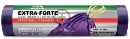 Пакет для сміття DOMI з затяжкою, 60 л, 10 шт - Фото 1