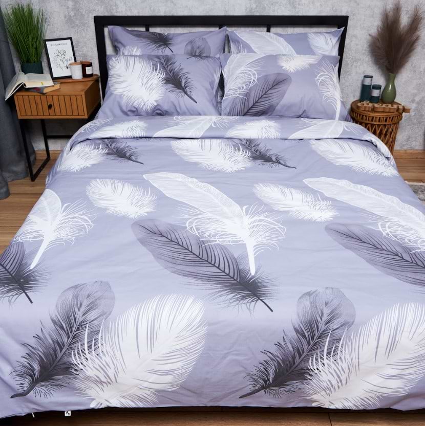 Комплект постельного белья Moon&Star Бязь Gold Люкс «Soft Plumes» 200х220 нав. 2х40х60 (MS-820006905)