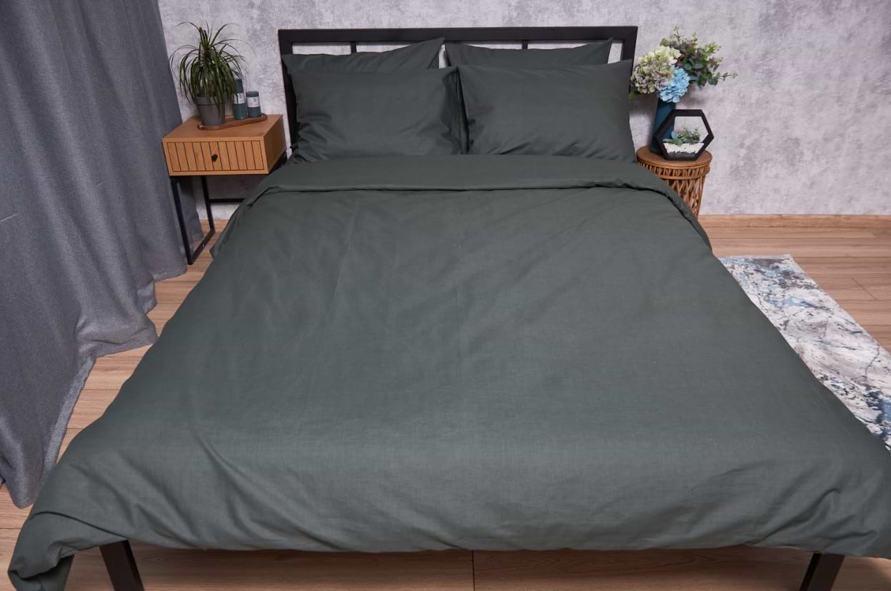 Комплект постельного белья Moon&Star Бязь Gold Люкс Dark Green King Size 220x240 (MS-820002159)