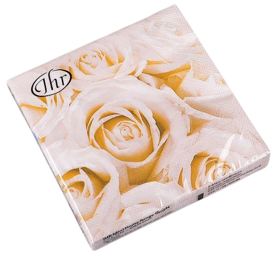 Серветки паперові Ideal Home Білі троянди 20 шт. 32x32 см (694-018)