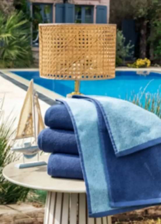 Фото - Рушник для рук OZDILEK DOUBLE COLOUR синьо-сірий 50х90 см