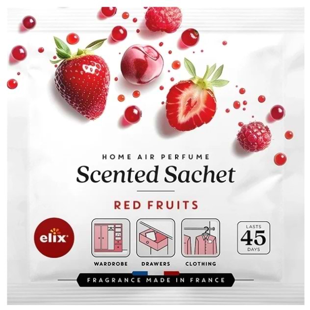 Ароматичне саше Elix Red Fruits для шухляд шафи до 45 днів аромату (5907100190066)