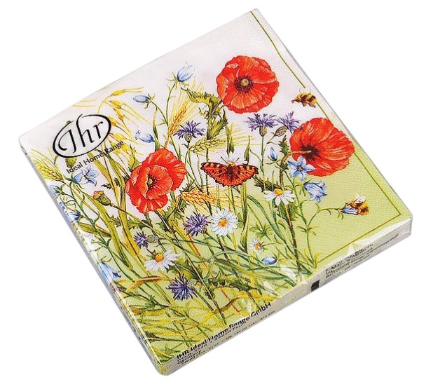 Серветки паперові Ideal Home Маки 20 шт. 32x32 см (694-014)