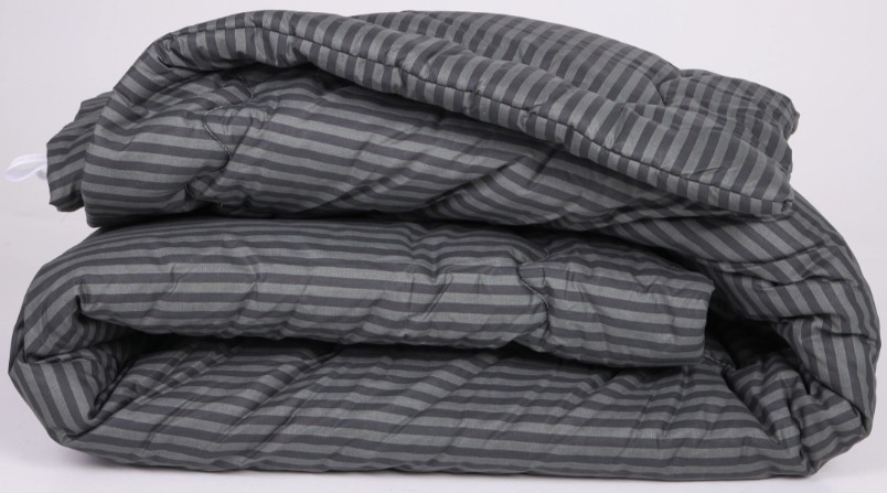 Ковдра демісезонна двоспальна євро MirSon антиалергенна №146 Сolor Fun Line 17-0611 Stripe Black Eco-Soft 220х240 + нав. 2 шт. (2200010852141)