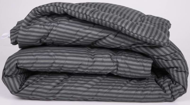 Ковдра літня полуторна MirSon антиалергенна №142 Сolor Fun Line 17-0611 Stripe Black EcoSilk 140х205 нав. 2 шт. (2200010854015)