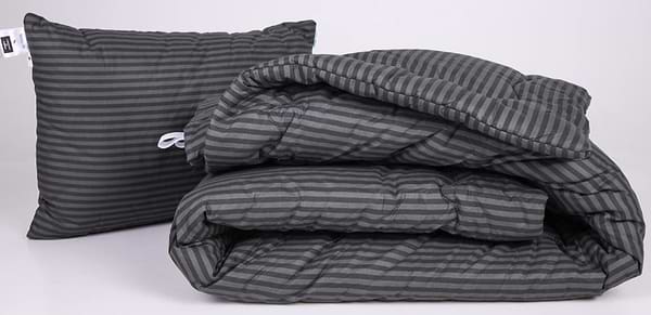 Фото - Ковдра зимова полуторна MirSon №159 Сolor Fun Line 17-0611 Stripe Black Bamboo 140x205 см +нав 2 шт. (2200010857924)