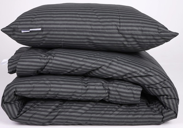 Фото - Ковдра демісезонна полуторна MirSon Бавовняна №155 Сolor Fun Line 17-0611 Stripe Black 155х215 см +нав 2 шт. (2200010855814)