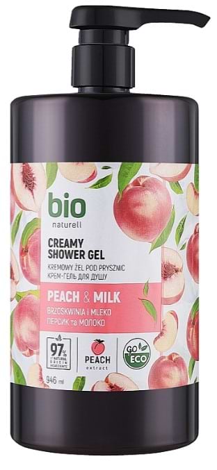 Гель для душа Bio Naturell 946 мл персик и молоко с помпой (4820168434471)
