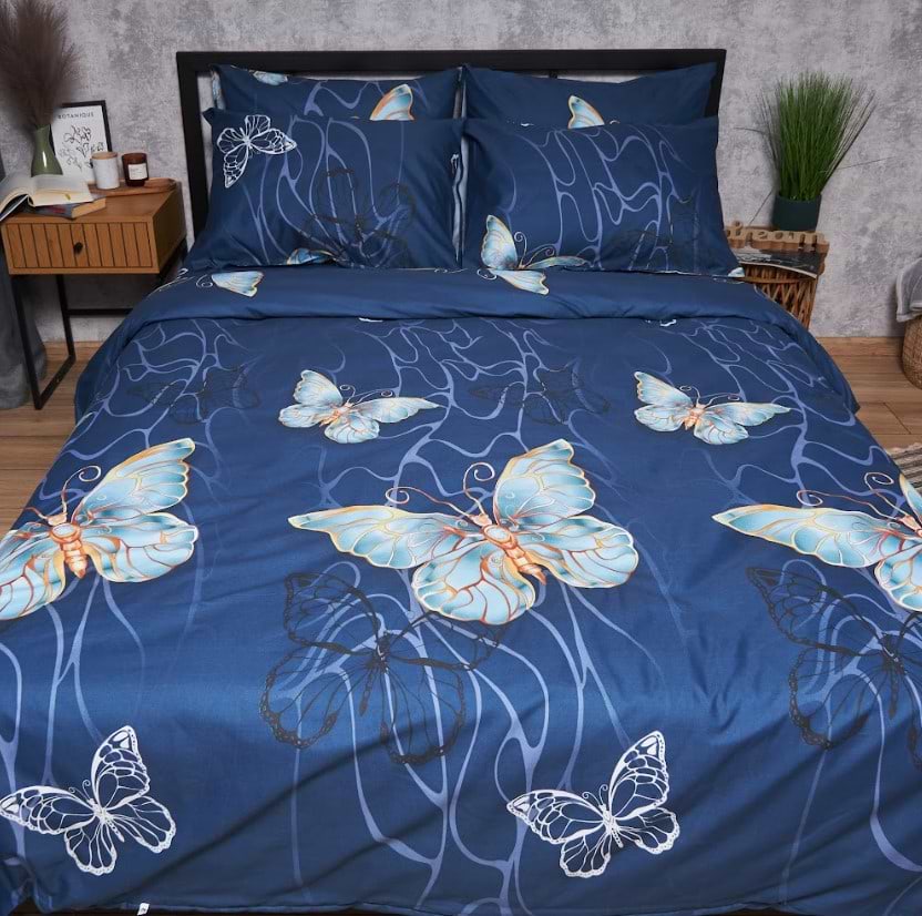 Комплект постільної білизни Moon&Star Мікросатин Premium «Flutter Dreams» King Size 220x240 см нав. 2х70х70 (MS-820007702)