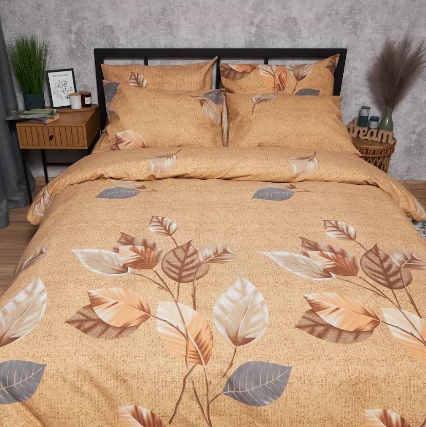 Комплект постільної білизни Moon&Star Мікросатин Premium «Amber Leaf» 160х220х2 см нав. 2х50х70 (MS-820007521)