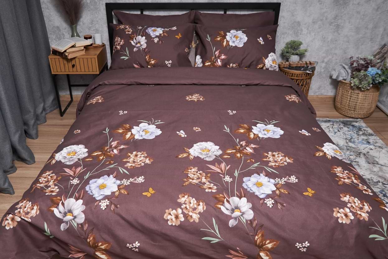 Комплект постельного белья Moon&Star Premium Floral Mocha King Size 220x240 (MS-820005009)