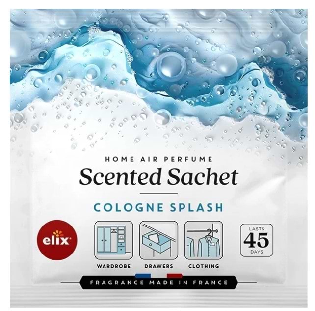 Ароматичне саше Elix Cologne Splash для шухляд шафи до 45 днів аромату (5907100190080)