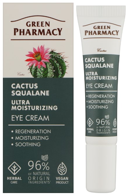 Фото - Крем для шкіри навколо очей Green Pharmacy 15 мл Кактус + сквалан (5901845509688)