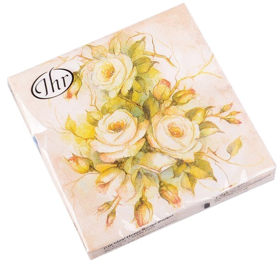 Серветки паперові Ideal Home Трояндочки 20 шт. 32x32 см (694-007)