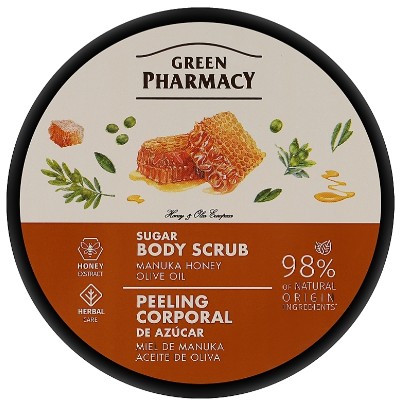 Фото - Скраб для тела Green Pharmacy 200 мл сахарный Мед манука и оливковое масло (4823015945403)