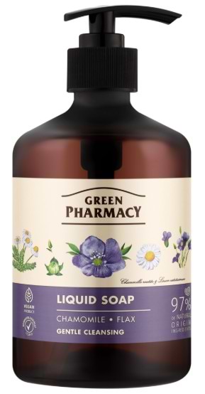 Жидкое мыло для рук Green Pharmacy 460 мл ромашка/лен (4823015905858)