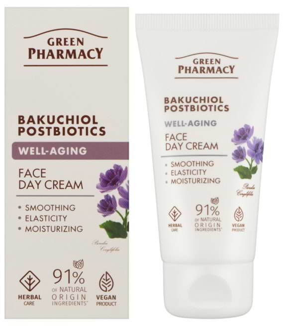 Крем для обличчя Green Pharmacy 50 мл денний Бакучіол + постбіотики (5901845509732)