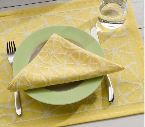 Фото - Серветка для сервірування Kela Citrus 40x40 см Yellow (12464)