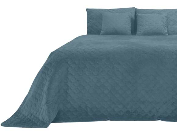 Покривало двоспальне ТЕП Velour 180х240 см Cиній/Ромб круглий (4-00516_22873)