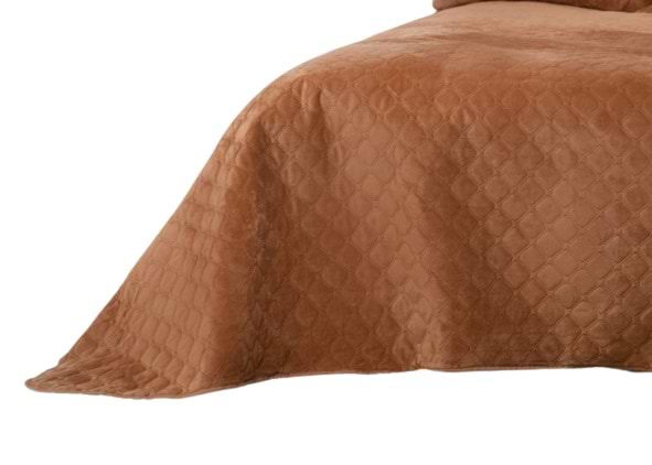 Покривало двоспальне ТЕП Velour 220х240 см Кофейний/Ромб круглий (4-00517_22389)