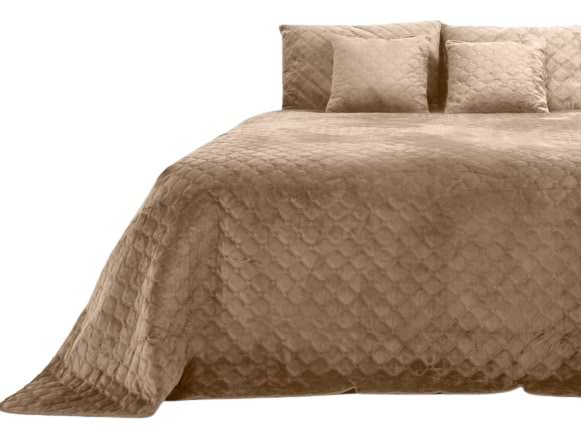 Покривало двоспальне ТЕП Velour 220x240 см Капучіно/Ромб круглий (4-00517_22385)