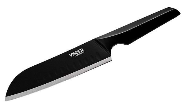Фото - Нож сантоку Vinzer Geometry Nero Line 17.8 см (50302)