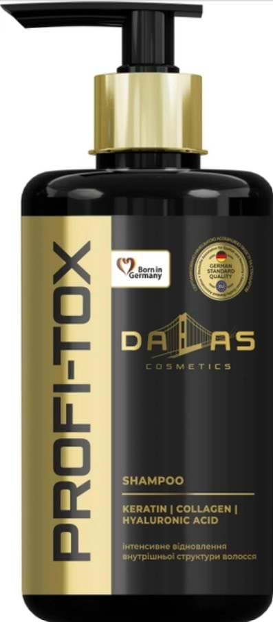 Шампунь жіночий DALAS Profi-tox з кератином, колагеном і гіалуроновою кислотою 1000 г - Фото 1