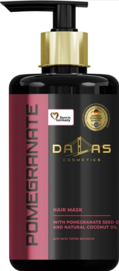 Маска для волосся DALAS Pomegranate з олією гранатових кісточок та натур.кокосовою олією 900 мл - Фото 1