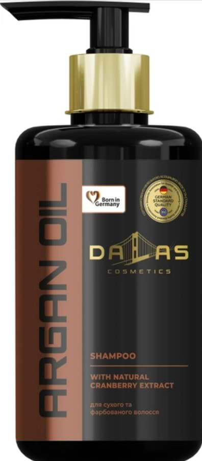 Шампунь жіночий DALAS Argan oil з натур.екстрактом журавлини та аргановою олією 1000 г - Фото 1