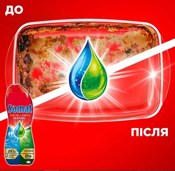 Фото - Уценка - Гель для посудомоечной машины Somat Exellence 810+810 мл