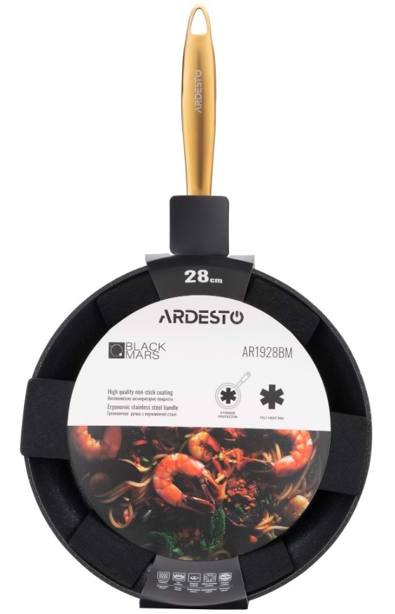 Фото - Сковорода універсальна Ardesto Black Mars Sparkle 28 см (AR1928BM)