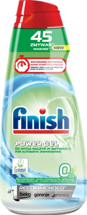 Гель для посудомийної машини Finish Power All in One Gel 0% 900 мл - Фото 1