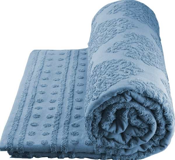 Фото - Покривало двоспальне GM Textile махрове блакитне жакардове  190х200