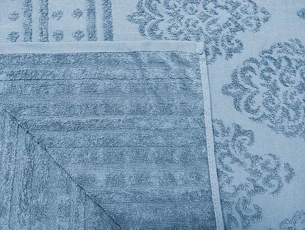 Фото - Покривало двоспальне GM Textile махрове блакитне жакардове  190х200