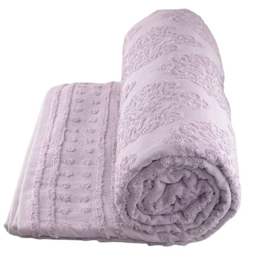 Фото - Покривало двоспальне GM Textile махрове попелясте жакардове 190х200