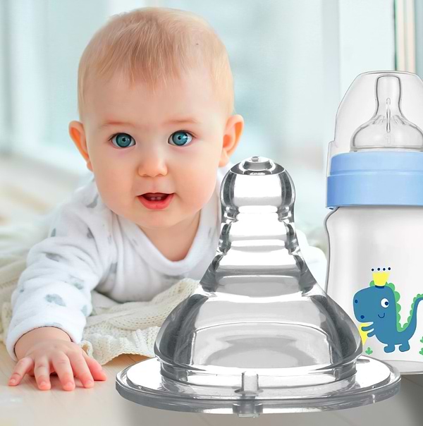 Фото - Великий потік соска дитяча силіконова BabyOno антіколіковую з широким отвором (1206)
