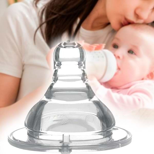 Фото - Великий потік соска дитяча силіконова BabyOno антіколіковую з широким отвором (1206)