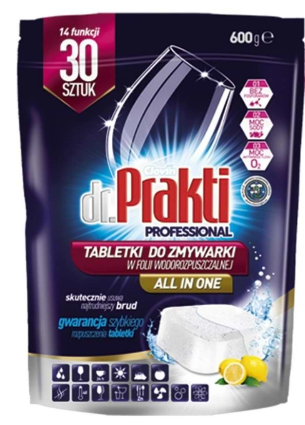 Таблетка для посудомийної машини DR. PRAKTI doypack 30 шт - Фото 1