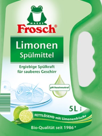Фото - Засіб для ручного миття посуду Frosch Зелений Лимон 5 л