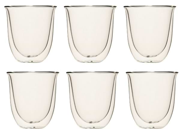 Фото - Набір склянок з подвійними стінками Delonghi DLSC300 Espresso 6 пр.