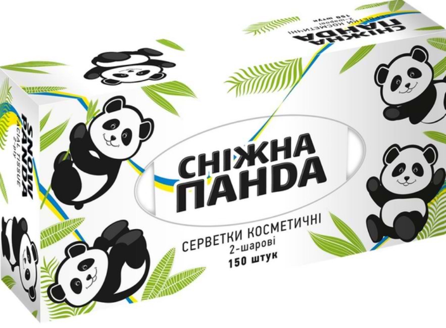 Салфетки бумажные Сніжна панда 2 слоя 150 шт. (4823019010916) - Фото 1