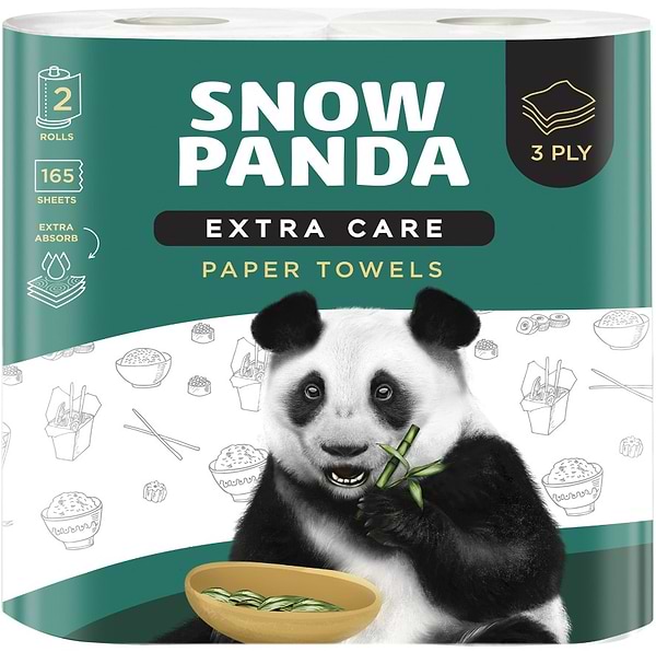 Фото - Рушники паперові Сніжна панда EXTRA CARE 3 шари 2 шт. (4820183971517) Фото - Рушники паперові Сніжна панда EXTRA CARE 3 шари 2 шт. (4820183971517)