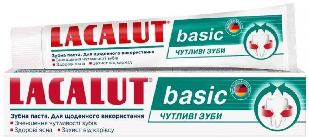 Зубна паста Lacalut Basic Чутливі зуби 75 мл (4016369693155)