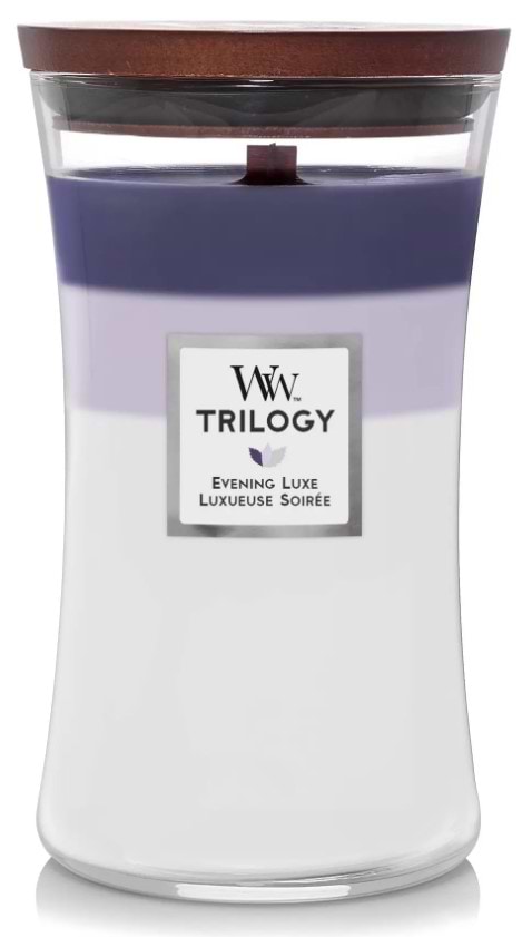 Свічка скло Woodwick Large Trilogy Evening Luxe (Вечірній Люкс) 609г (1743629E) - Фото 1