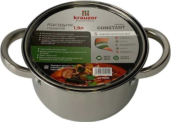 Фото - Каструля Krauzer 18x11.5 см (LKA- 046IROCO-18C 78451)