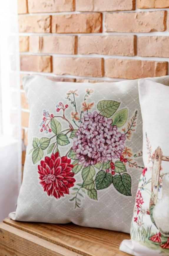 Фото - Подушка декоративная Прованс Букет цветов 45х45 см (034205)