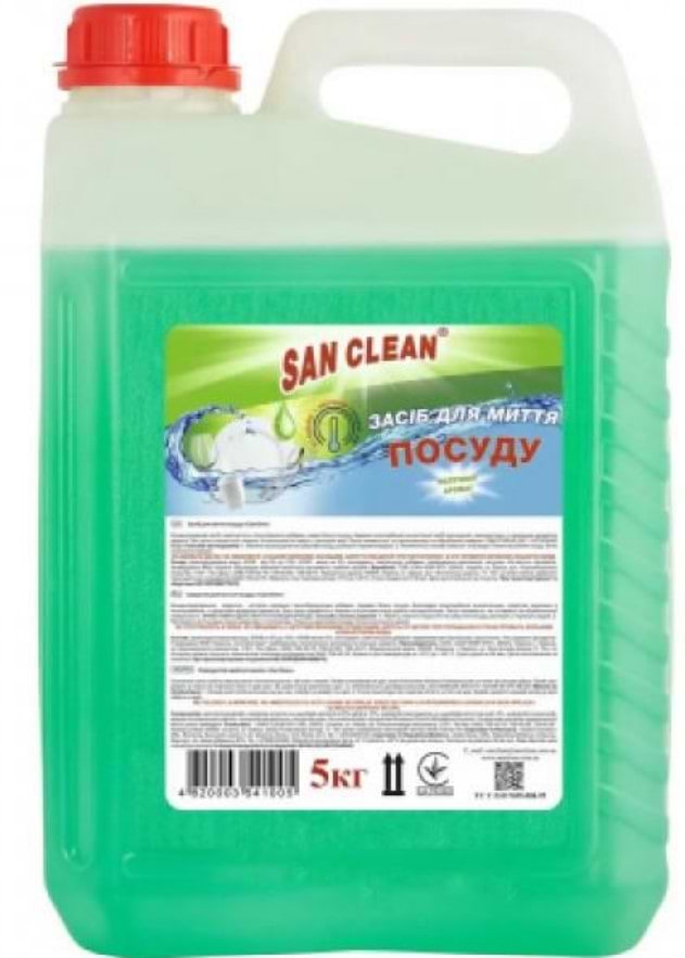 Засіб для ручного миття посуду San Clean Яблоко 5000 мл (4820003541005)